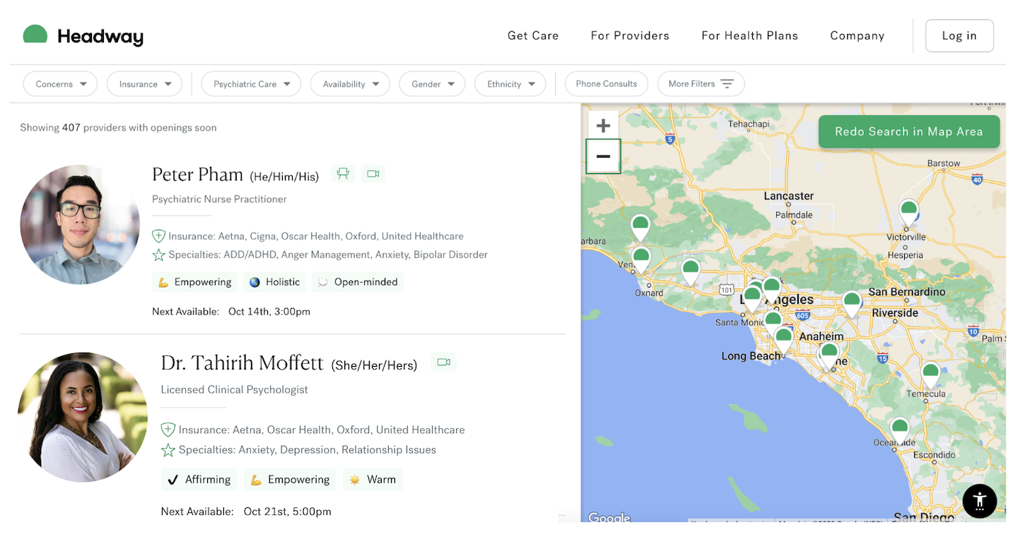 Headway providers in California
